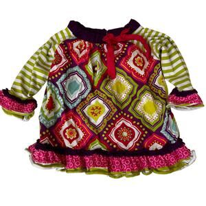 Counting Daisies Mixed Print Tunic Top - Size 4